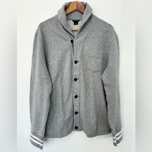 Club Monaco Shawl Collar Sweatshirt Cardigan Gray Mens Large Minimalist